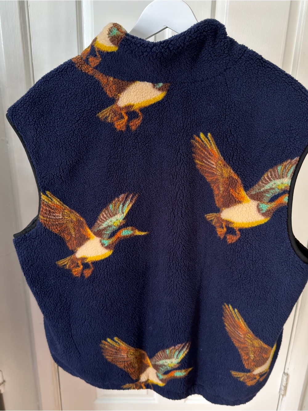 Woolrich x Target Navy Duck-Print Sherpa Vest - Picture 3 of 3